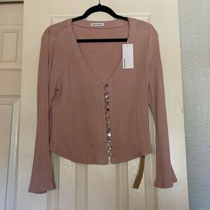 Dusty pink cardi reformation